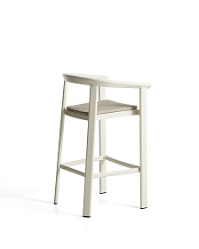 Уличный барный стул Erice из алюминия и веревки цвета экрю, 75 см