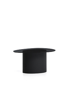 Приставной столик Olir из черной стали и закаленного стекла, 82 x 74 см