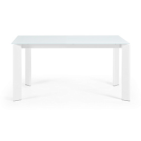 ATTA Стол 160 (220) x90 белое стекло