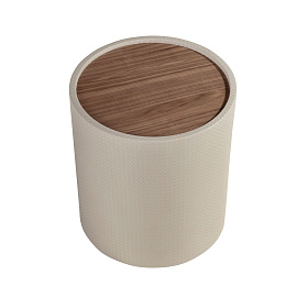 Приставной столик 2165 из орехового дерева и песочной экокожи