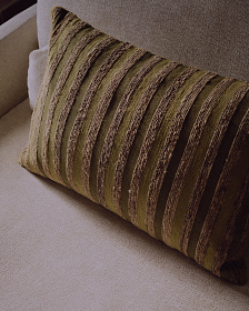Чехол для подушки Dorevi из жаккарда в зеленую полоску 40 x 60 см