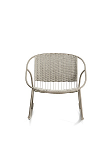 Кресло-качалка уличное Atrani из стали и веревки бежевого цвета