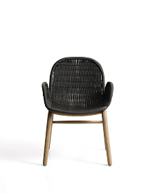 Уличный стул Alipa из массива акации и темно-серой веревки