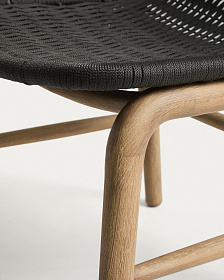 Комплект садовой мебели Sori стол и 6 стульев Alipa из акации и графитовой веревки