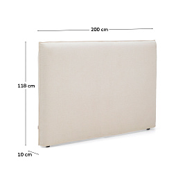 Изголовье кровати Jaira из белого шенилла со съемным чехлом для кроватей шириной до 180 см