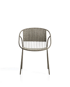 Стул уличный Atrani из стали и веревки цвета таупе