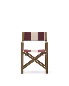 Складной стул для улицы Vilara в бордово-бежевую полоску