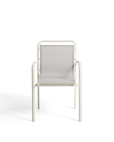 Уличный стул Luri из алюминия цвета экрю и бежевого текстиля