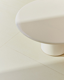 Журнальный столик Albanella из цемента с глянцевой белой отделкой Ø85 см