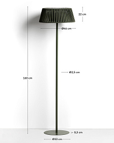 Уличный торшер Aldet на солнечных батареях зеленый, диаметр 46 см