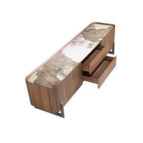 Тумба под ТВ 3250/437-F из ореха со столешницей из керамики