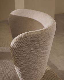 Стул Ciselia из бежевого шенилла и бежевой стали