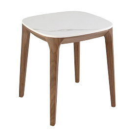 Приставной столик 2133/ET933 из мраморной керамики и ореха