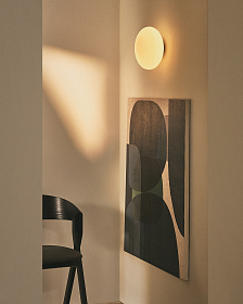 Bamila Бра из дымчатого стекла и черного металла Ø25 см