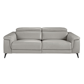 Диван 3-х местный с реклайнером 5319-3P-M5653 /6108 серый кожаный