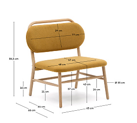 Кресло Helda из горчичного шенилла и массива дуба