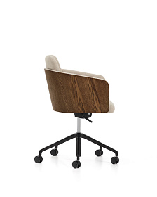Офисный стул Madai из коричневого шенилла и ясеневого шпона