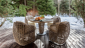 Стол обеденный круглый Dynasty D120 WHITE MUSHROOM