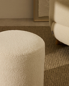 Kaeli Пуф для ног со съемным чехлом из ткани букле цвета экрю