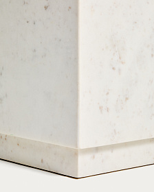 Приставной столик Sorein из белого мрамора 40 x 40 см