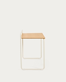 Tinn Письменный стол из ясеневого шпона с бежевой металлической конструкцией, 75 x 45,5