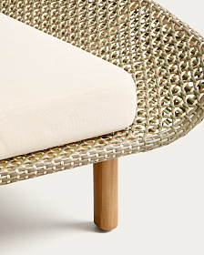 Уличная кровать Olbia из искусственного ротанга и массива тикового дерева