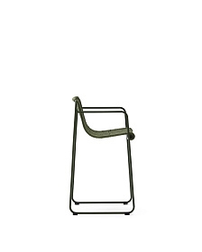 Полубарный стул Maurina из зелёной оцинкованной стали и зелёного шнура 64,5 см