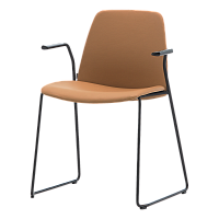 Стул Unnia с мягкой обивкой на салазках с подлокотниками