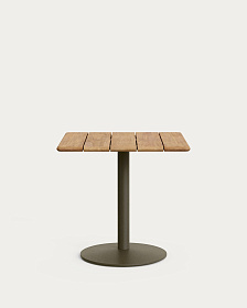 Уличный стол Esilda из акации и зелёной стали 80х80 см 