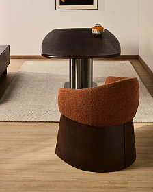 Стул Bosca из терракотовой синели и шпона ореха