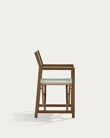 Уличный cкладной стул Vilara в зелёно-бежевую полоску из акации