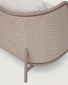 Уличный 3-местный диван Sedalis из алюминия и веревки серого цвета, 210 см