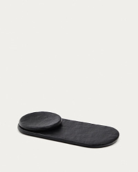 Набор из 2 черных алюминиевых подносов Mabic