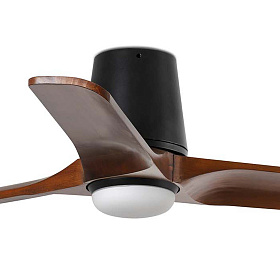 Потолочный вентилятор HEYWOOD TUB S Ш900 черный/орех 3P LED 10W TUYA