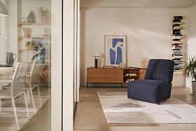 Neom Модульный пуф синего цвета 75 x 89 см