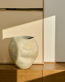 Керамическая ваза Medira цвета экрю и желтого, 35,5 см