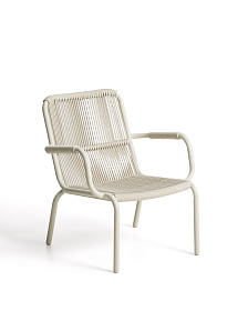 Уличное кресло Salis из алюминия цвета таупе и веревки
