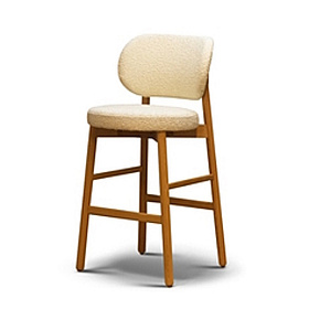 Барный стул Clemente ткань кат.5 Loop 07, итальянский орех