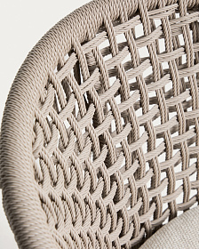 Уличный стул Lidario из алюминия с отделкой под дерево и бежевой веревки