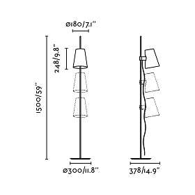 Торшер Lupe черный/бежевый