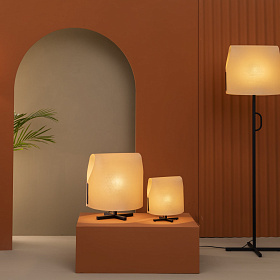 Торшер для гостиной Luang Черный/CAMEL