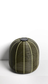 Уличный светильник Garoina из зеленого искусственного ротанга Ø50 см