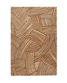 Жаккардовый шерстяной ковер Poreni с бежевым рисунком, 200 x 300 см