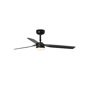 Потолочный вентилятор PUNT Ш1300MM черный 3 PALAS LED 18W TUYA