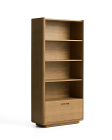 Стеллаж Arelida из дубового шпона и массива дуба светло-коричневый, 90 x 185 см