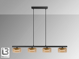 Olaia Подвесной светильник 4L черный/янтарный