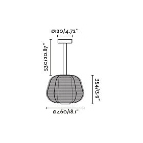 Уличный подвесной светильник NARA COLGANTE FIJA H500 черный 1xE27