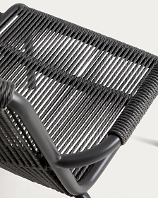 Уличное кресло Salis из графитового алюминия и темно-серой веревки