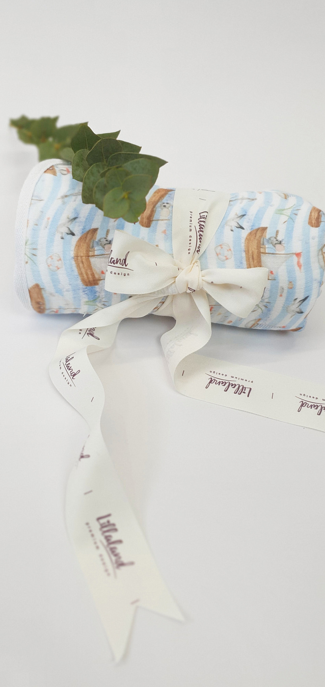 Плед детский Lillaland кораблики/полоска 100/80