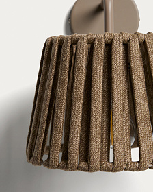 Уличный настенный светильник Aldet из бежевой веревки и металла